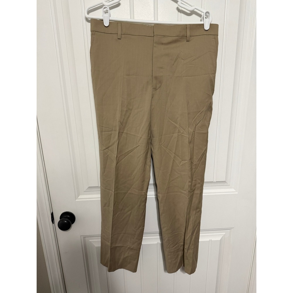 Awearness Kenneth Cole Dress Pants Mens 32 Tan Flat Front Straight EUC